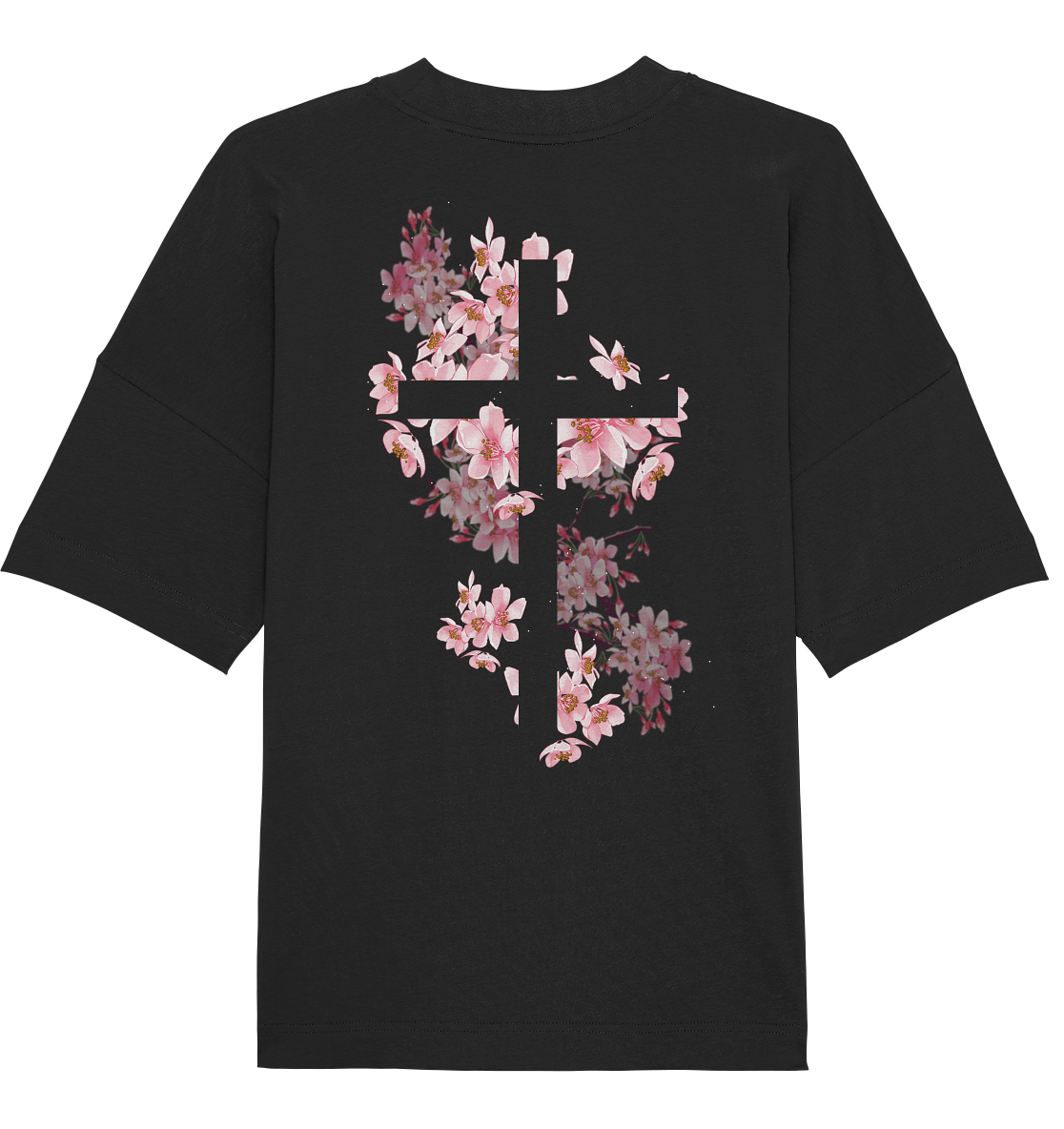 Cross Flowers, Oversized organic T-Shirt. - Organic Oversize Shirt