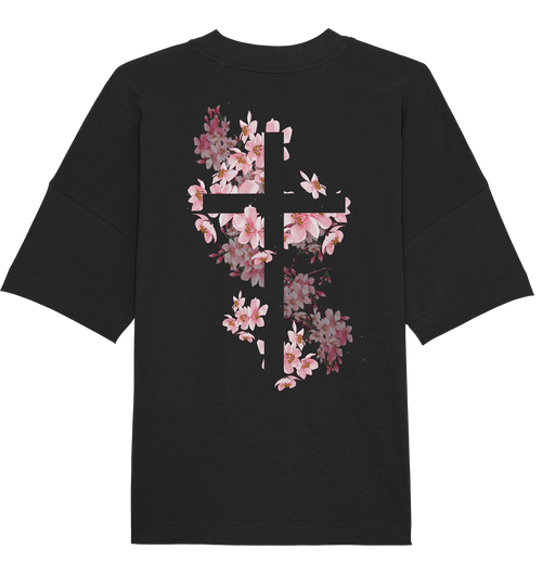 Cross Flowers, Oversized organic T-Shirt. - Organic Oversize Shirt