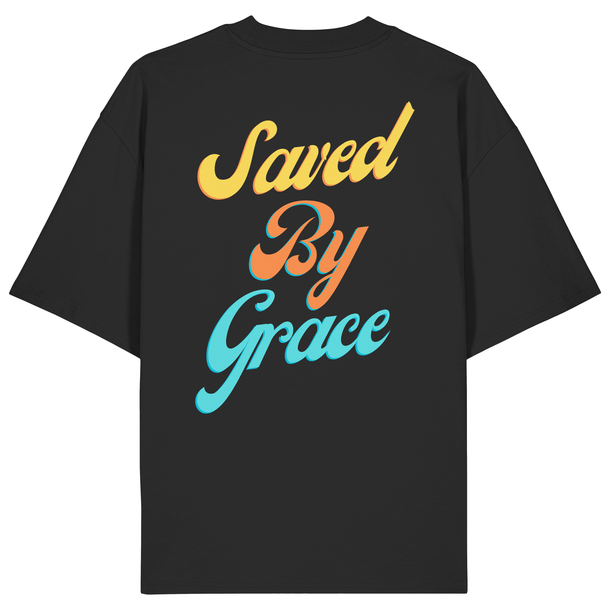 Saved by Grace - Backprint - Organic Oversize Shirt
