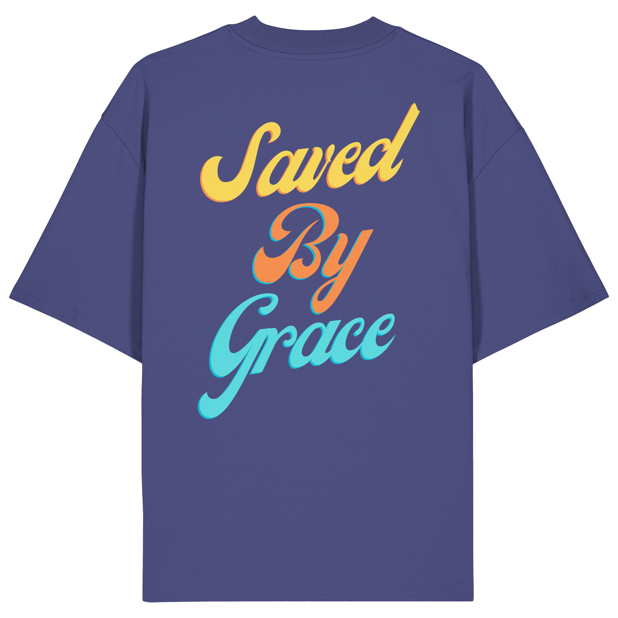 Saved by Grace - Backprint - Organic Oversize Shirt