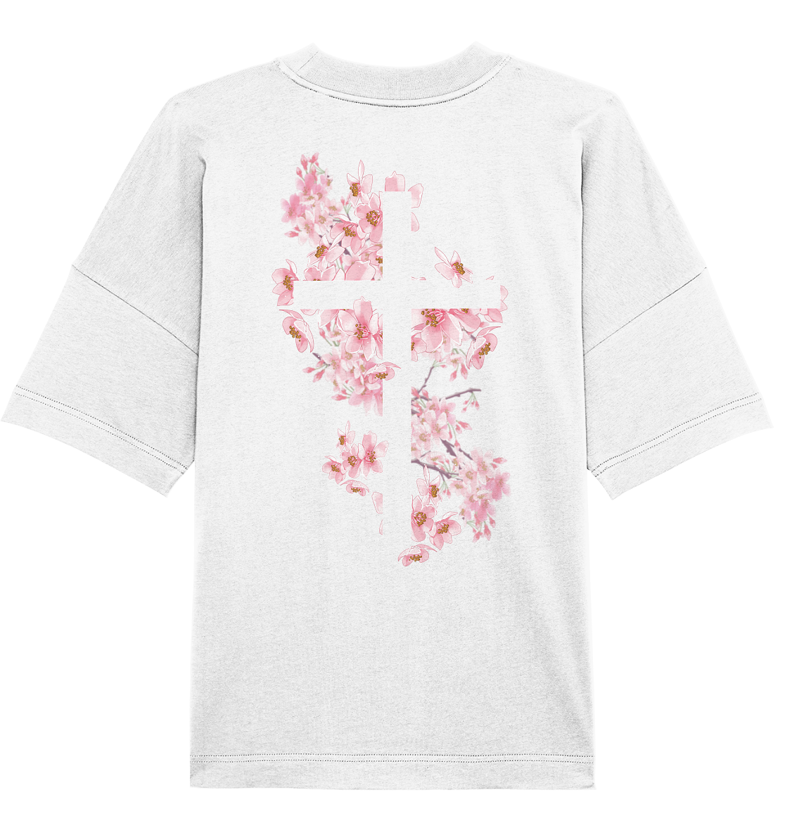 Cross Flowers, Oversized organic T-Shirt. - Organic Oversize Shirt