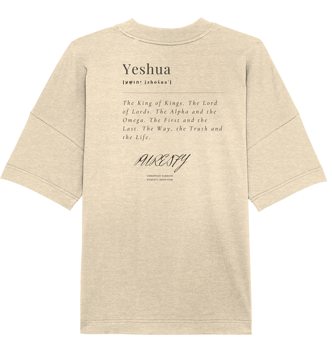 Yeshua the King of Kings. Dictonary Style - Organic Oversize Shirt