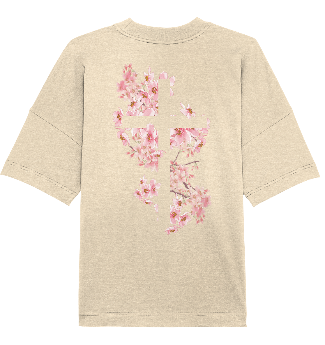 Cross Flowers, Oversized organic T-Shirt. - Organic Oversize Shirt