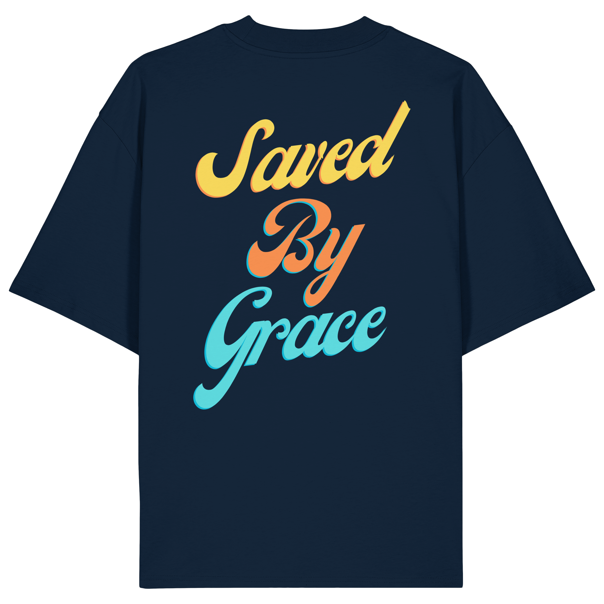 Saved by Grace - Backprint - Organic Oversize Shirt